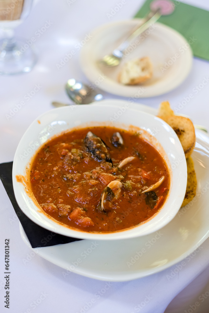 Seafood Soup at Wedding Reception Seafood Soup at Wedding Reception
