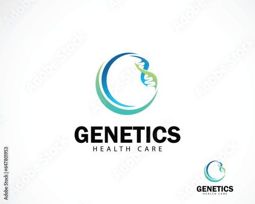 genetics logo creative DNA design circle modern