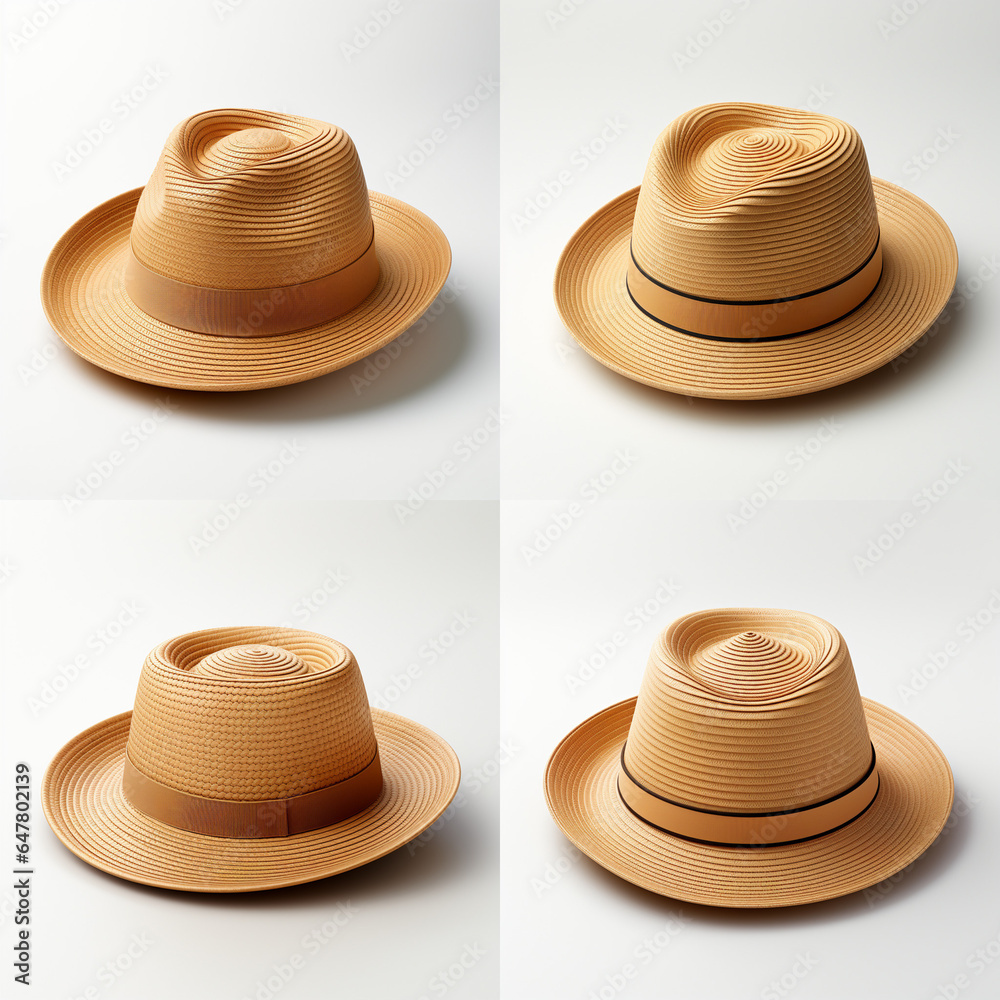 3D object, straw hat, June party hat, country hat, beach hat
