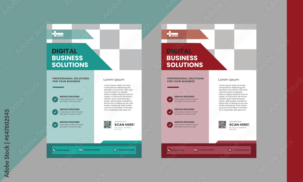 Title corporate business flyer template design set. Marketing, business proposal, promotion, advertisement, publication, cover page. New digital marketing flyer set.