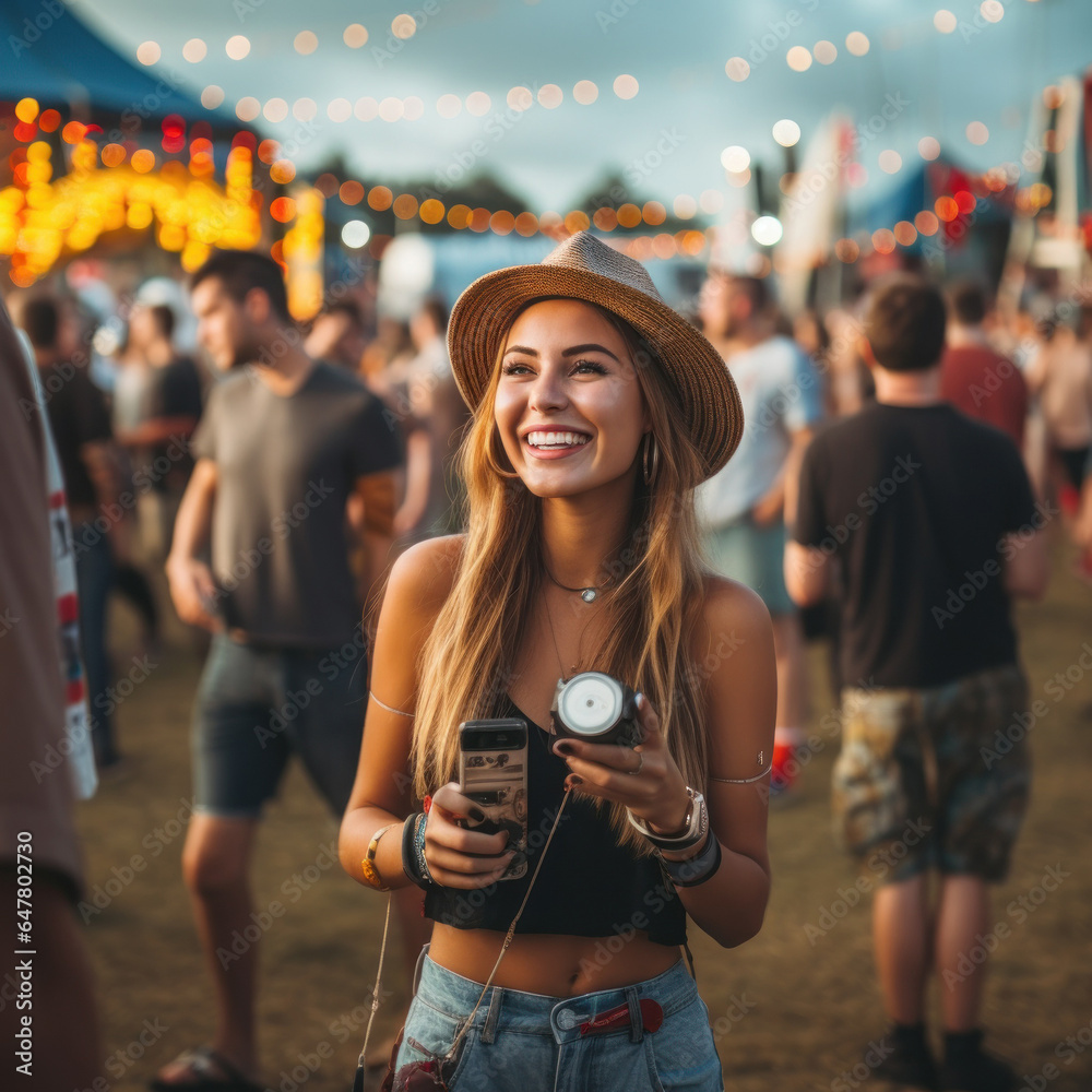 beautiful blonde woman at a festival beautiful blonde woman at a festival