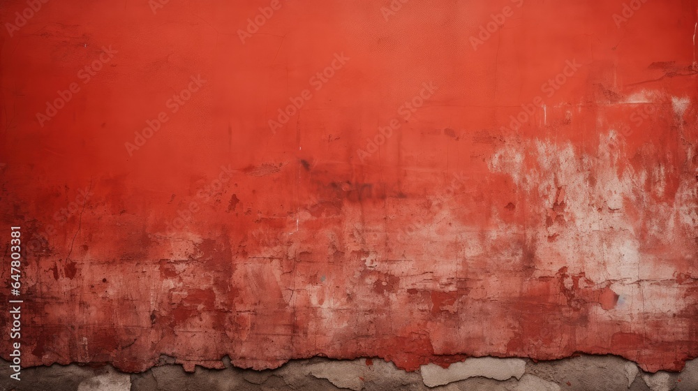 Obraz premium red wall with scuffs and cracks