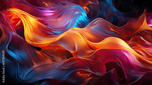 Wallpaper Mural Vibrant abstract background with luminescent material undulating Torontodigital.ca