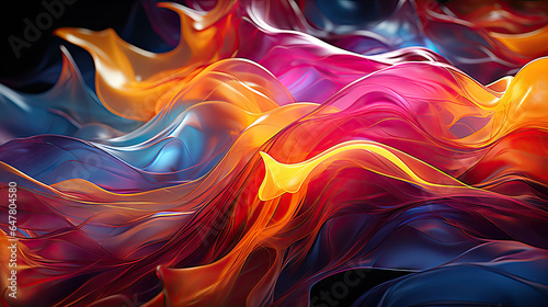 Vibrant abstract background with luminescent material undulating