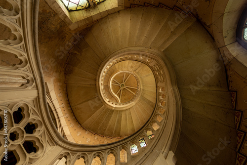 Winding Staircase in an abandoned Chateau