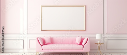 Empty frame in contemporary well lit interior
