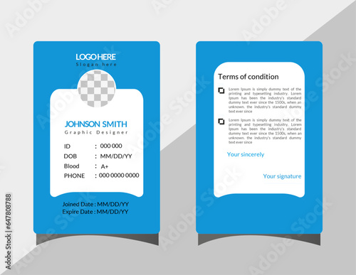 Modern Identity Card design.simple business office id card template.