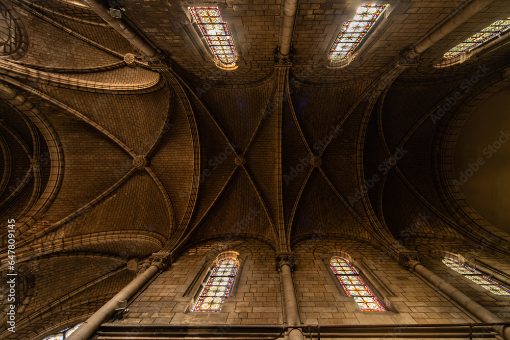 Church ceiling with arcs