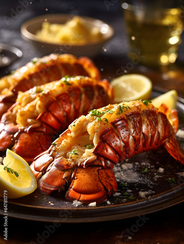 grilled lobster on a plate