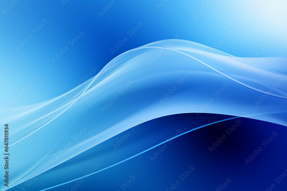 Fototapeta premium Blue background with smooth lines, abstract artwork