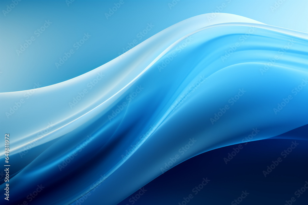 Fototapeta premium Blue background with smooth lines, abstract artwork