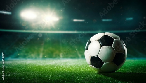 Soccer ball on grass © PNG River Gfx