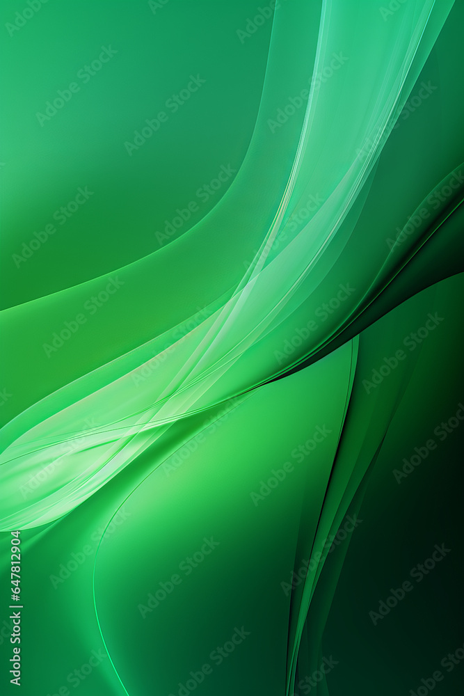 Obraz premium Green background with smooth lines, abstract artwork