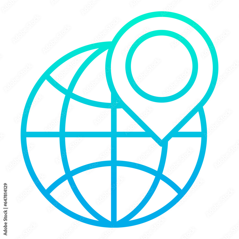 Outline gradient Global Location map icon Outline gradient Global Location map icon