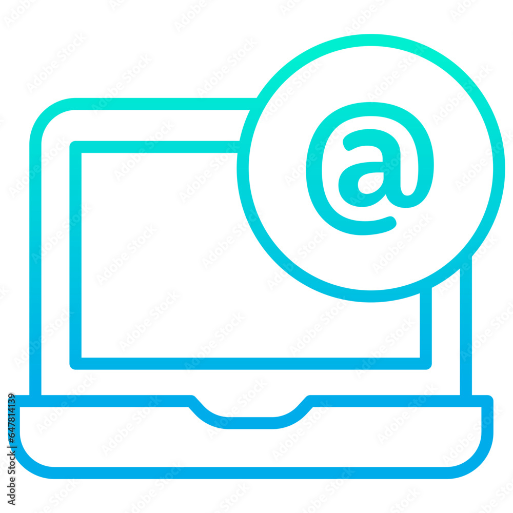 Outline gradient Laptop message icon Outline gradient Laptop message icon