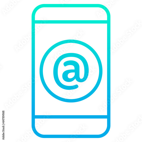 Outline gradient Mobile email icon