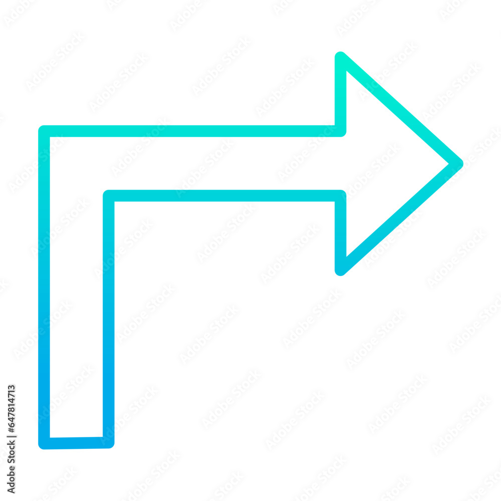Outline gradient Turn up right arrow icon Outline gradient Turn up right arrow icon