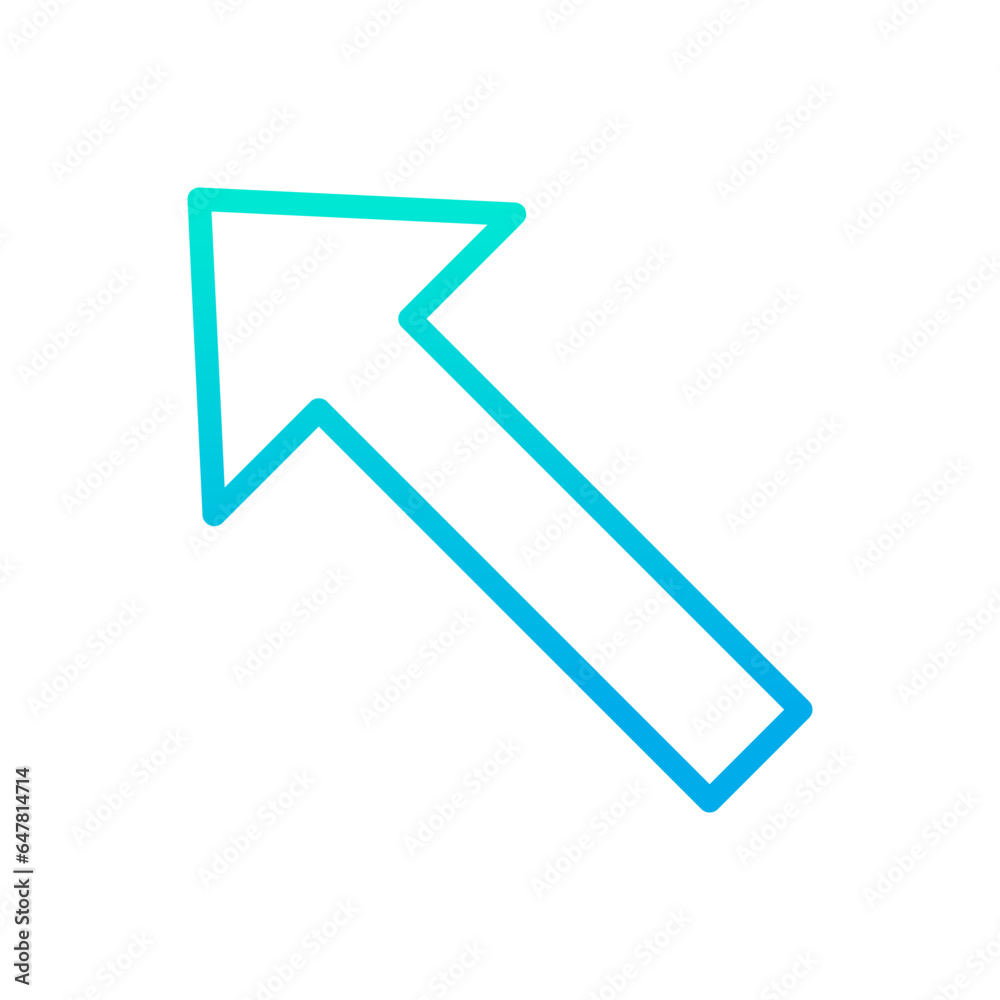 Outline gradient Upper left arrow icon Outline gradient Upper left arrow icon