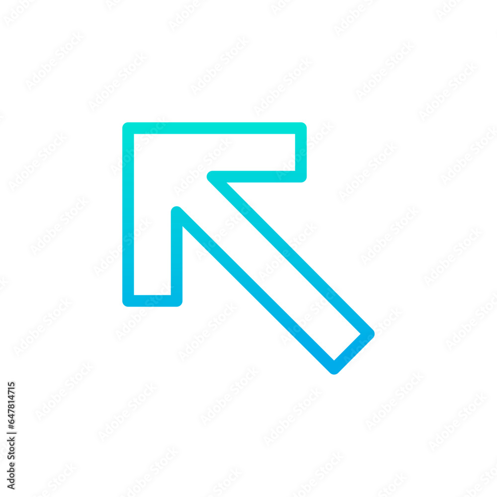 Outline gradient Upper left arrow icon Outline gradient Upper left arrow icon