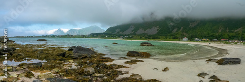 Rambergstranda (Ramberg beach) on the north side of the island Flakstadøy, Lofoten Islands, Nordland, Norway photo