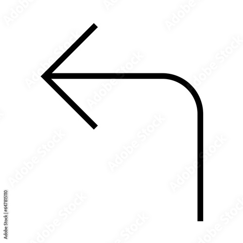 Outline Turn up left arrow icon