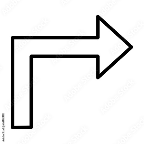 Outline Turn up right arrow icon