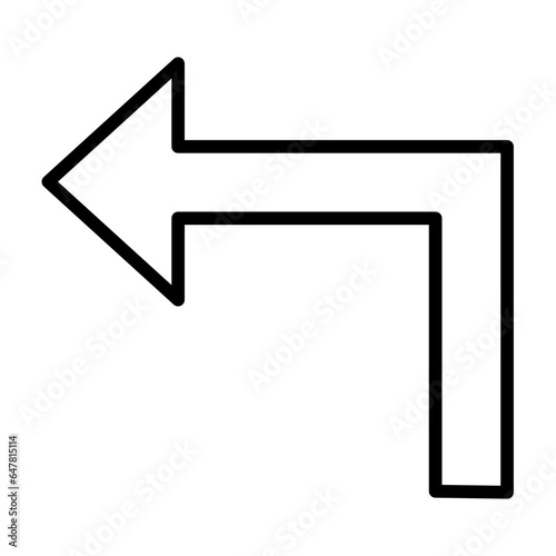 Outline Turn up left arrow icon