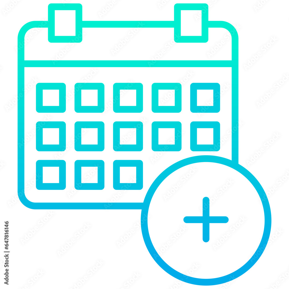 Outline gradient Add Schedule icon Outline gradient Add Schedule icon