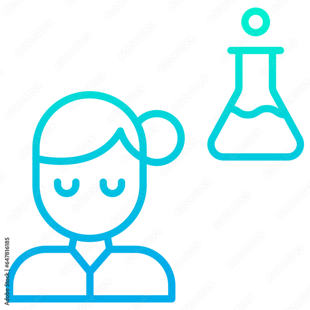 Obraz premium Outline gradient Woman Chemistry Student