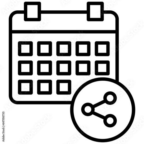 Outline Share Date icon