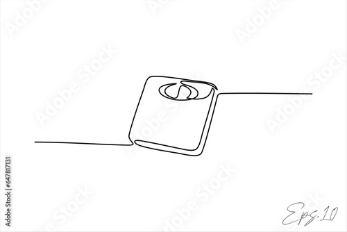 continuous line art drawing of Weight Scales