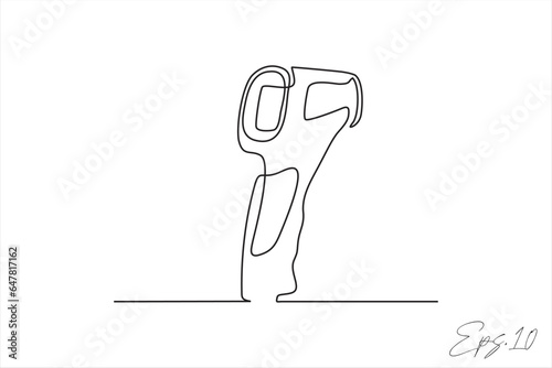 continuous line art drawing of temperature measuring instrument