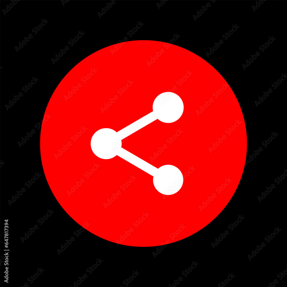 Share Icon. Red circle share button