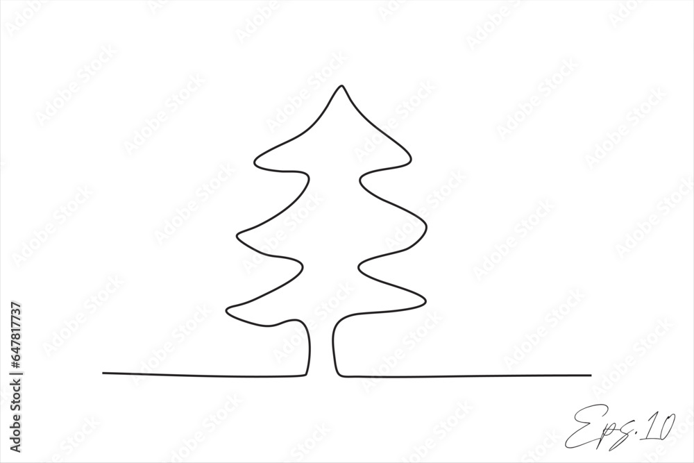 pine tree continuous line art drawing pine tree continuous line art drawing
