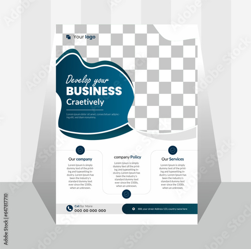 Corporate Business flyer template vector design, Flyer Template Geometric shape used for business poster layout,