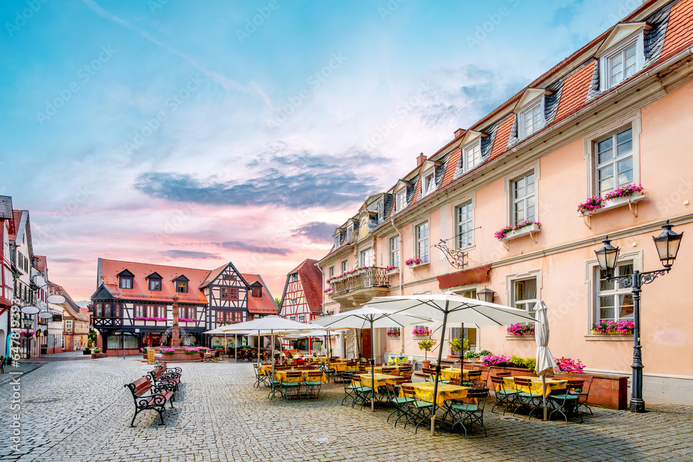Obraz premium Marktplatz, Michelstadt, Odenwald, Deutschland 