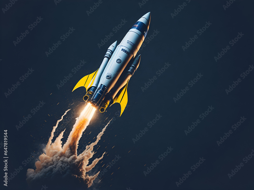 Obraz premium The journey of a rocket launch as it defies gravity and soars into space. AI Generated