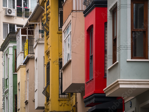 Colorful houses in Istanbul photo