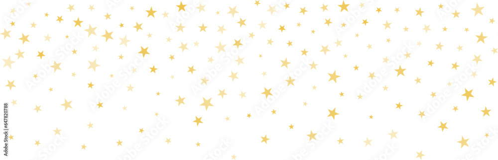 Gold stars vector background, sparkling Christmas confetti falling isolated on white. Magic shining flying golden stars glitter backdrop, sparkle border Gold stars vector background, sparkling Christmas confetti falling isolated on white. Magic shining flying golden stars glitter backdrop, sparkle border