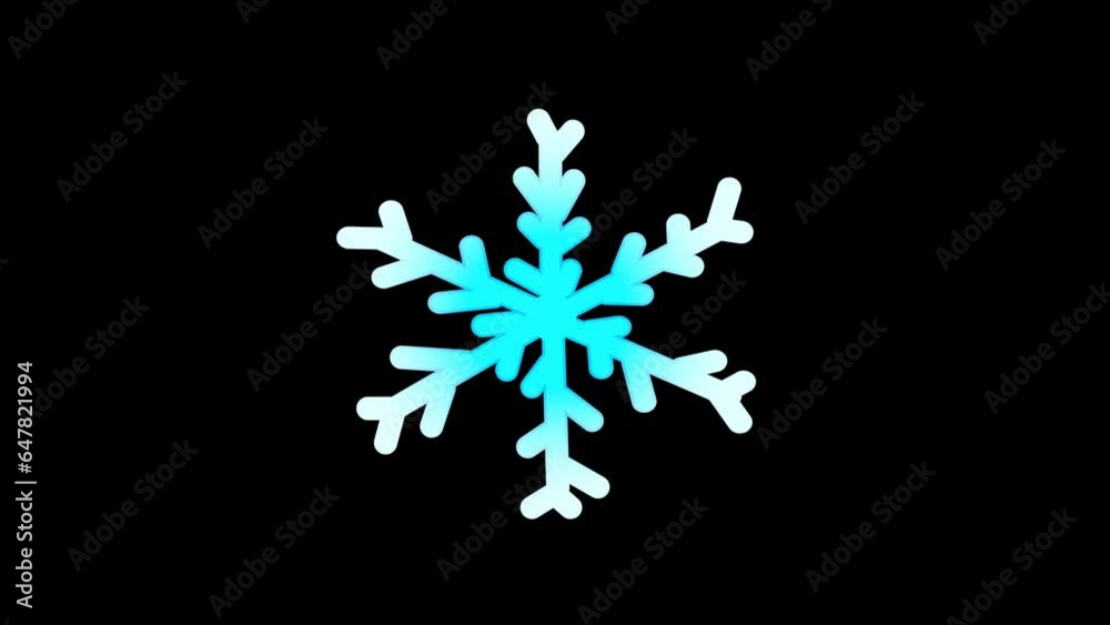 Snowflake Ribbon Animation Beautiful snowflake rotating moving. Christmas element. Animated ...