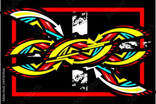 vector abstract racing background design with a unique pattern of complicated lines and a combination of bright colors such as pink  white  red on a black background  suitable for your racing design a
