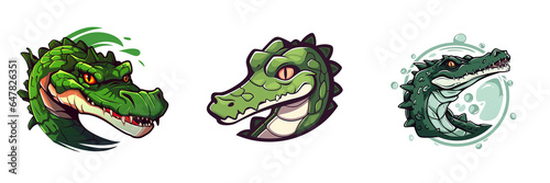Alligator and crocodile logo 2D