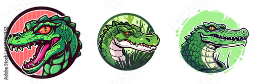 Alligator and crocodile logo 2D © Serhii