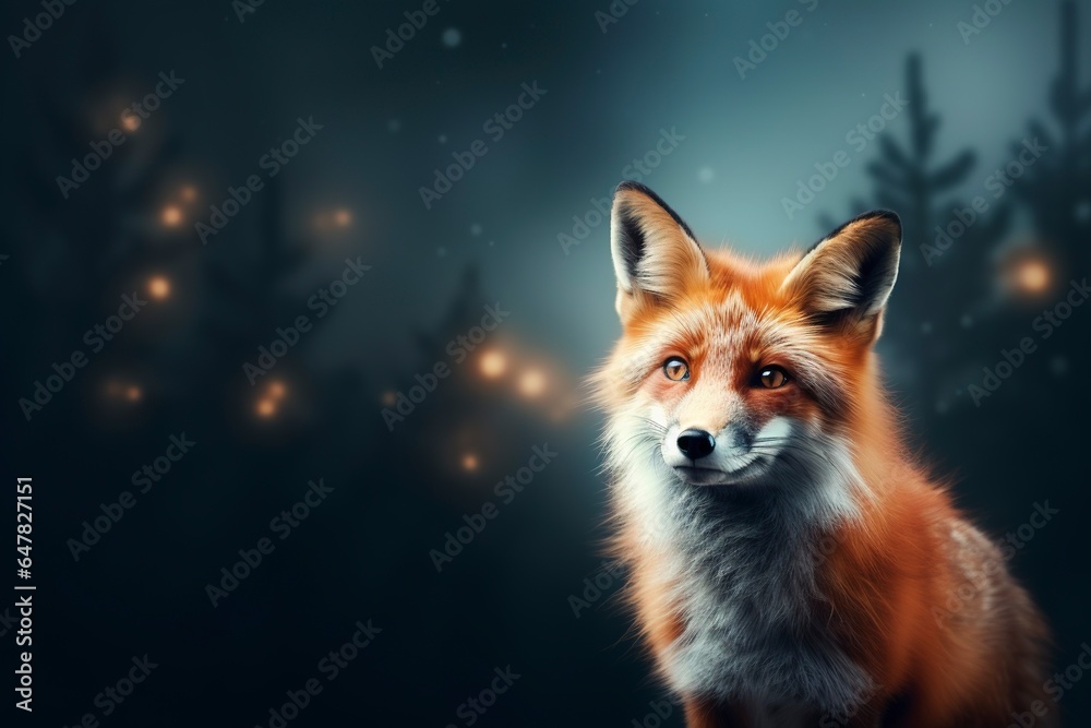 Fox background and copy space, generative ai