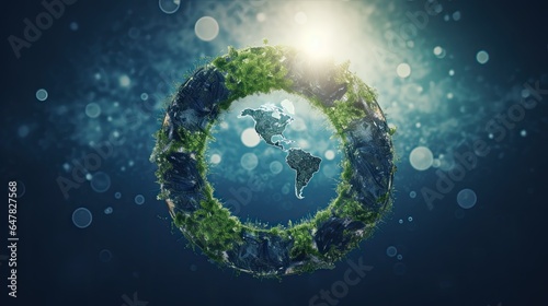 A symbol of ecology, the Americas in a green circle - generative AI