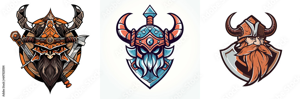 Battle Helmet Warrior Viking Logo 2D