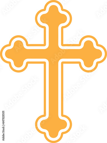 Orthodox Cross in the gold color icon.