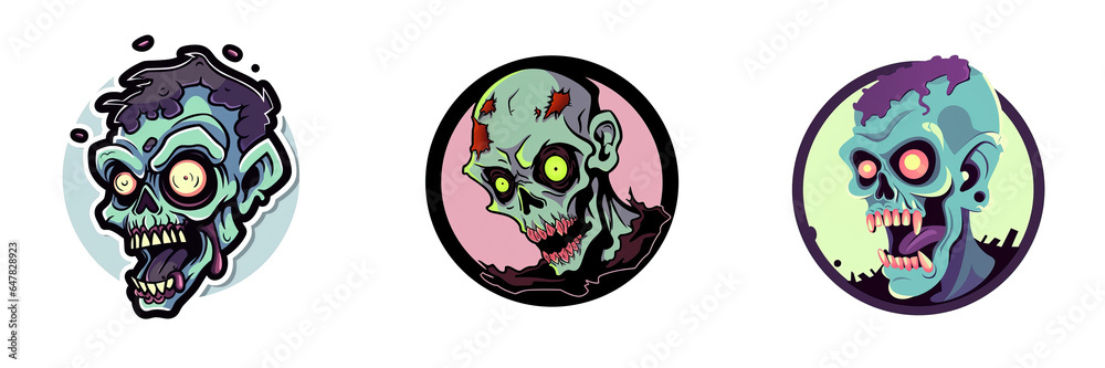 Zombie Halloween Logo 2D Zombie Halloween Logo 2D