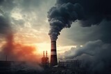 Factory chimney causing air pollution