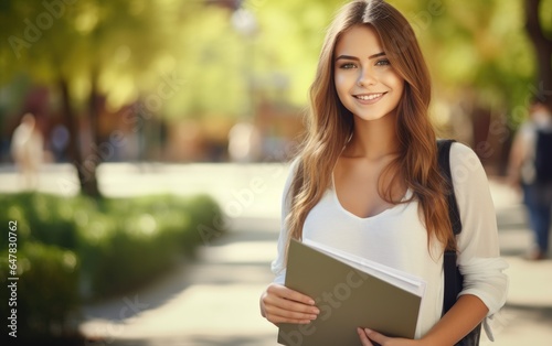 Beautiful smiling girl univ...